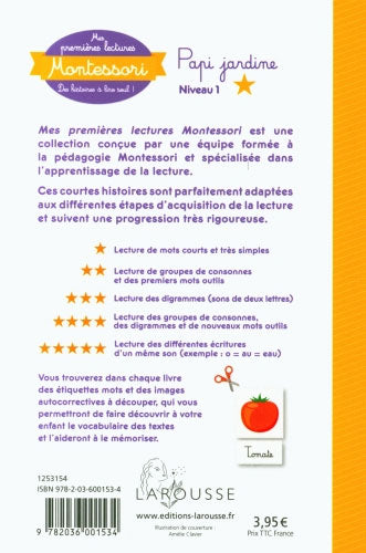 Papi jardine - Mes premières lectures Montessori - Lettres en lié (cursive) - N1 Montessori & Steiner La family shop