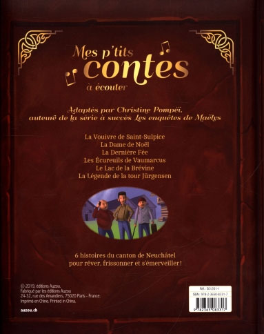 Mes p'tits contes du canton de Neuchâtel à lire et écouter Livres Auzou - OLF
