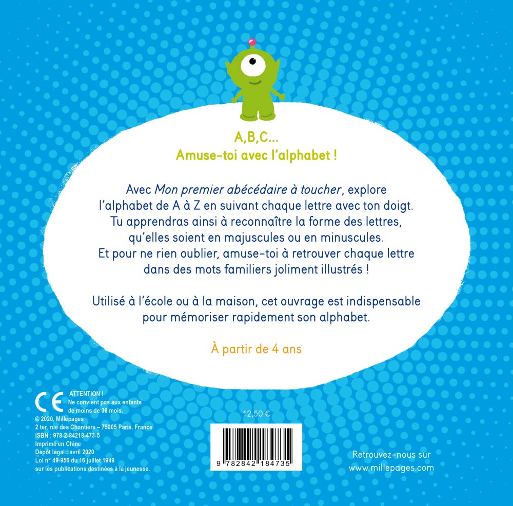 Mon premier abécédaire à toucher Livres La Family Shop