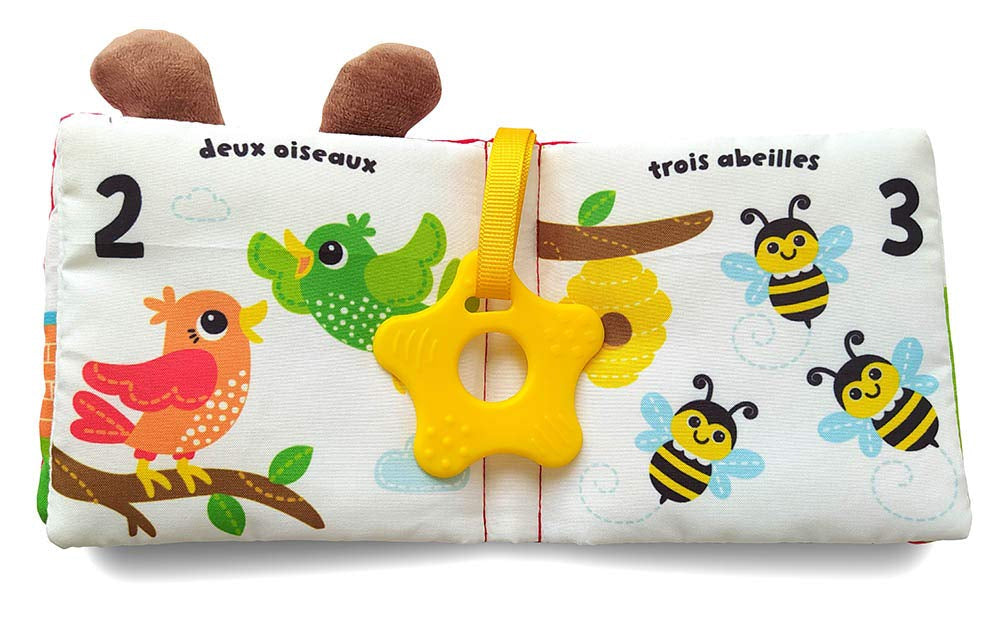 Petit chien - Les chiffres - livre tissu avec un anneau de dentition Livres La family shop