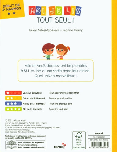 Moi je lis tout seul - Début 3ème HarmoS: le chemin des planètes Livres La family shop