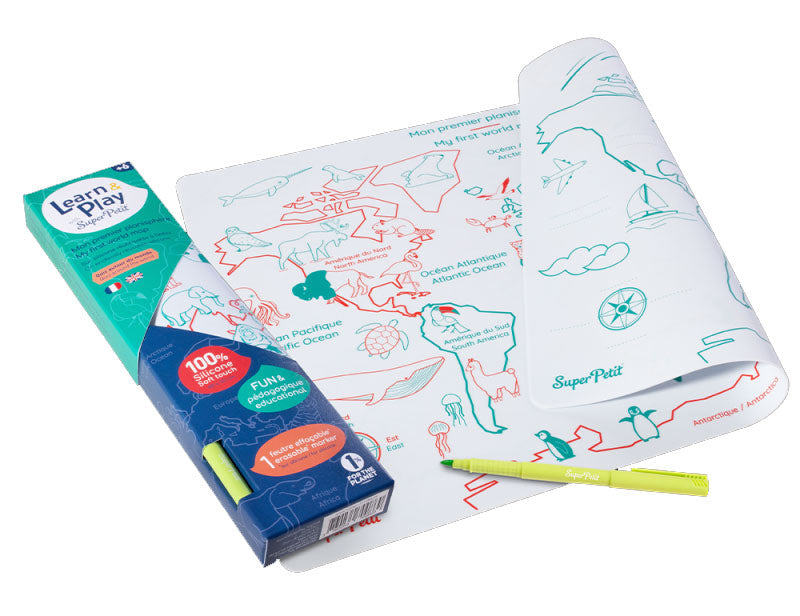 Coloriage en silicone- Planisphère à remplir - Dès 6 ans Jeux & loisirs créatifs Happy clown