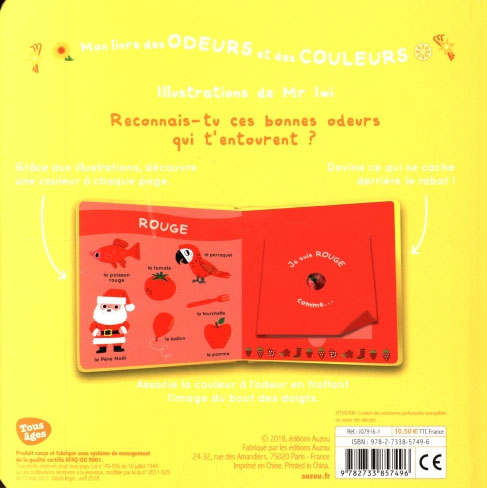 Mon livre des odeurs et des couleurs - Mes premières odeurs Livres OLF (Interforum)