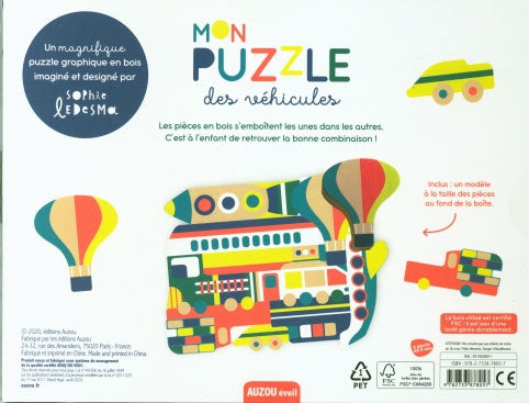 Mon puzzle des véhicules Jeux & loisirs créatifs La family shop