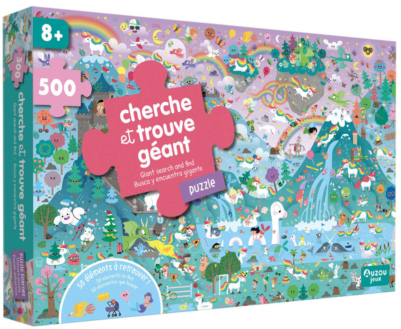 Puzzle Cherche et trouve géant- Licornes - 500 pièces Jeux & loisirs créatifs La family shop