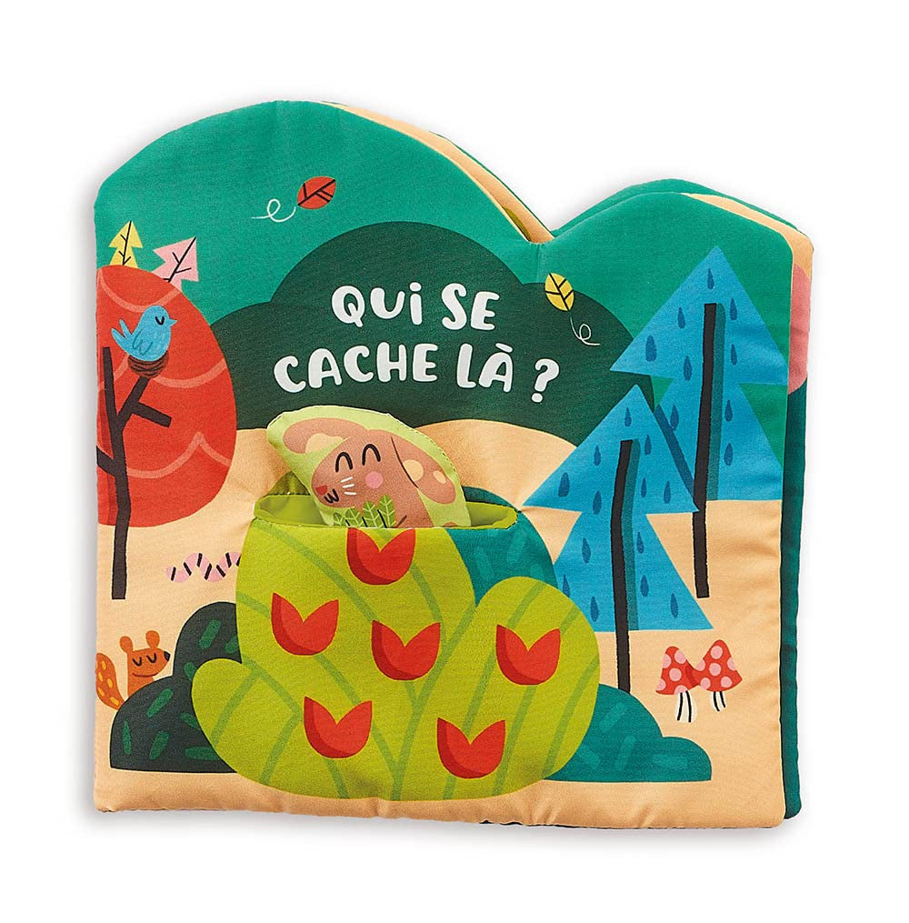 Qui se cache là ? Livre tissu à fouiller Livres La family shop