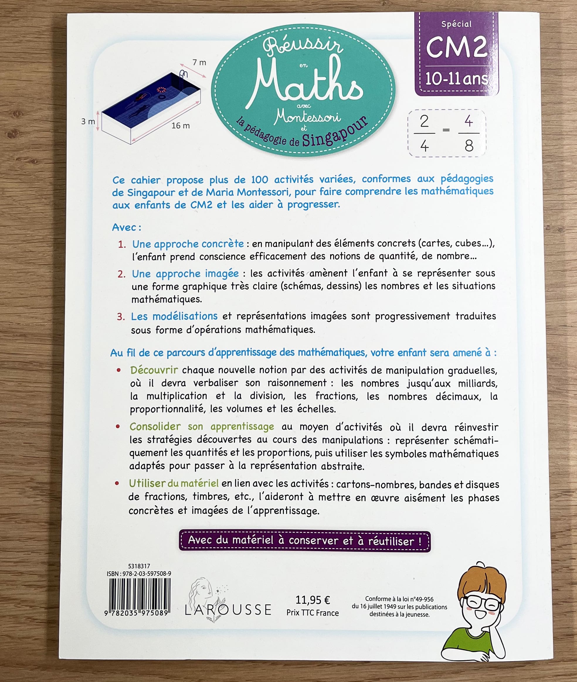 Réussir en maths avec Montessori et la pédagogie de Singapour - 10-11 ans - 7-8 ème harmos Montessori & Steiner Larousse - OLF +1.-