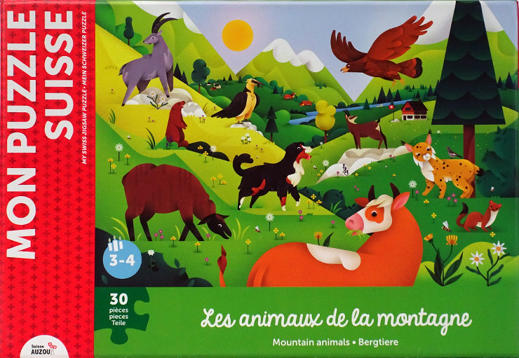 Mon puzzle des animaux de la montagne suisse, jeux éducatif