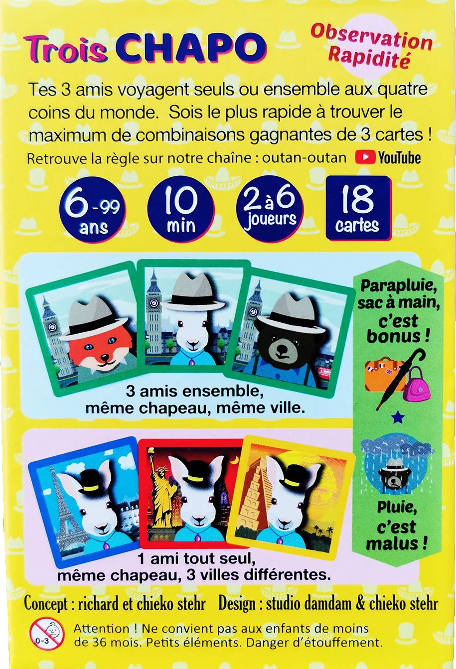 Cartes et stratégie: trois chapo - 6 ans Jeux & loisirs créatifs La family shop