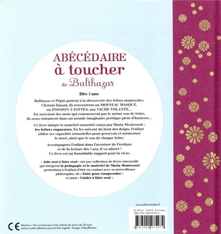 L'abécédaire à toucher de Balthazar - Pédagogie Montessori Montessori & Steiner OLF