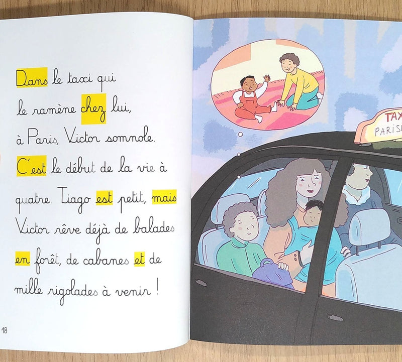 Le petit frère - Je lis avec Montessori - Lettres en lié (cursive) - N2 Montessori & Steiner La family shop   