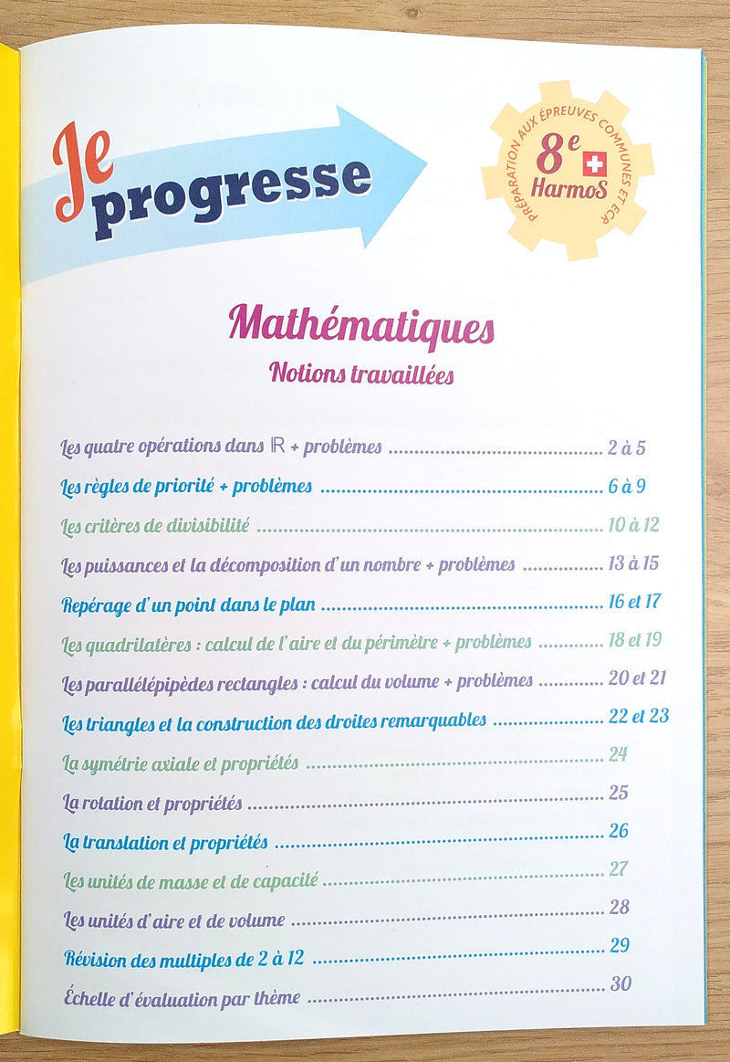 8ème HarmoS - Cahier de préparation aux épreuves communes de maths (ECR) Appuis scolaires La family shop   