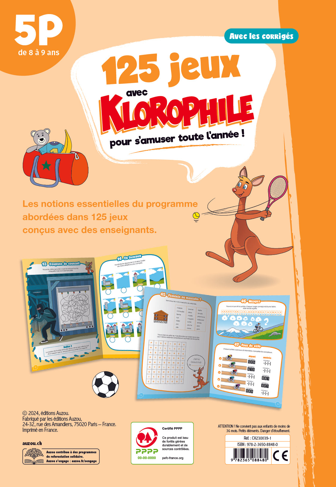 125 jeux avec Klorophile - 5P - 8 à 9 ans. Cahiers de jeux OLF