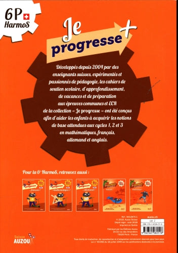 6ème Harmos - 6P - Dictées et orthographe en français - Je progresse+ Appuis scolaires La family shop   