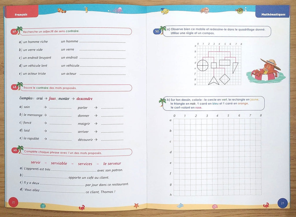 5ème Harmos - Cahier de vacances Mathématiques, français, allemand