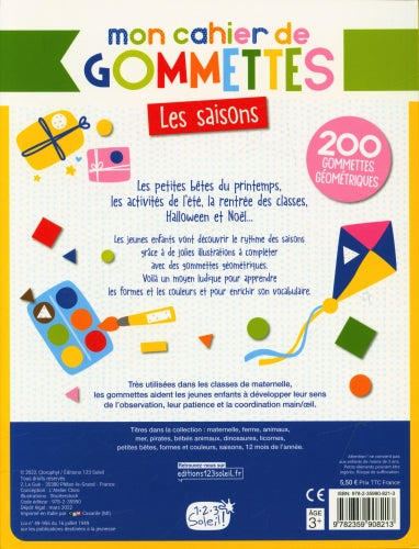 Mon cahier de gommettes - Les saisons Cahiers de jeux OLF