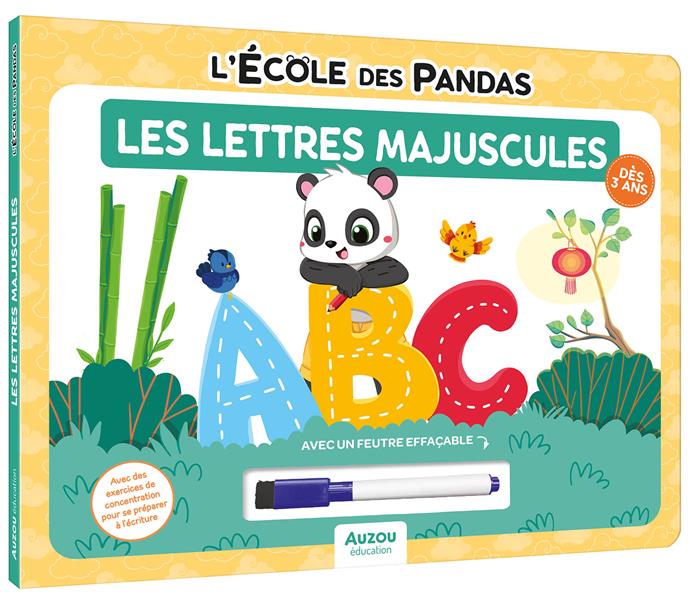 L'école Des Pandas : Mes Lettres Majuscules : Livre-ardoise Cahiers de jeux La family shop   