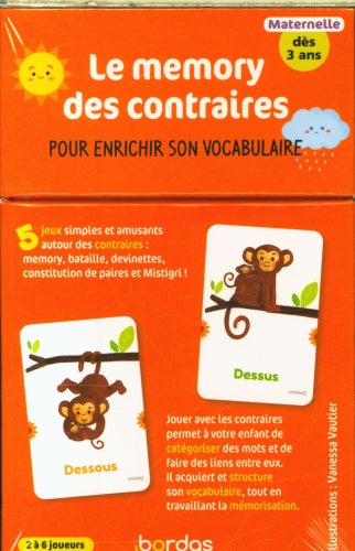 Le memory des contraires - pour enrichir son vocabulaire Jeux OLF