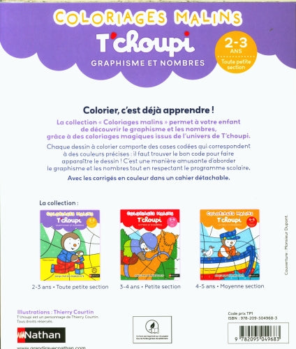 T'choupi - Coloriages malins - Colorier, c'est déjà apprendre ! Cahiers de jeux OLF