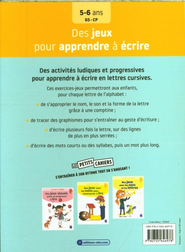 Des jeux pour apprendre à écrire - 5 à 6 ans Appuis scolaires, Cahiers de jeux OLF