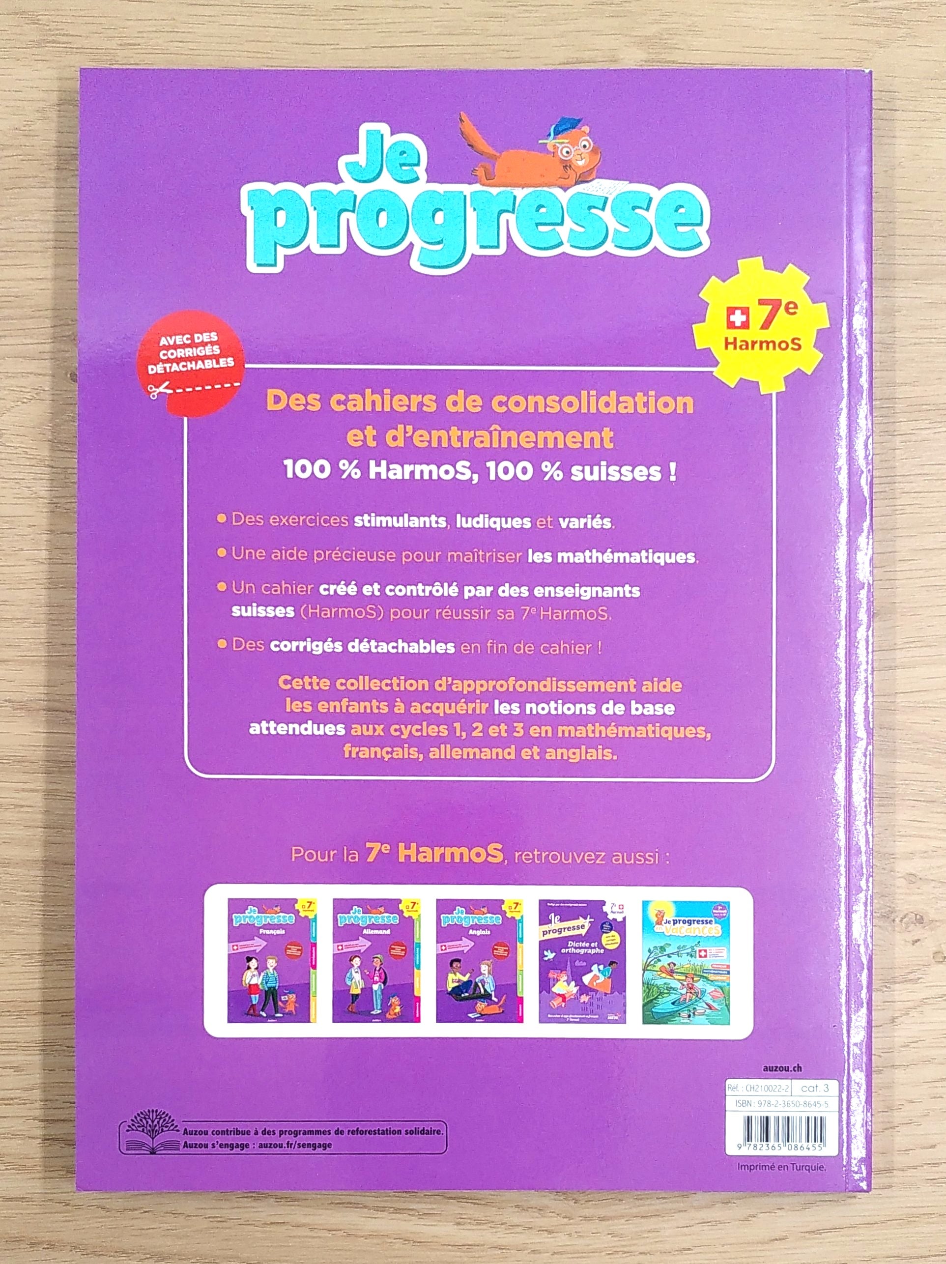 7P HarmoS - Je progresse en maths - 7ème harmos Appuis scolaires La family shop   