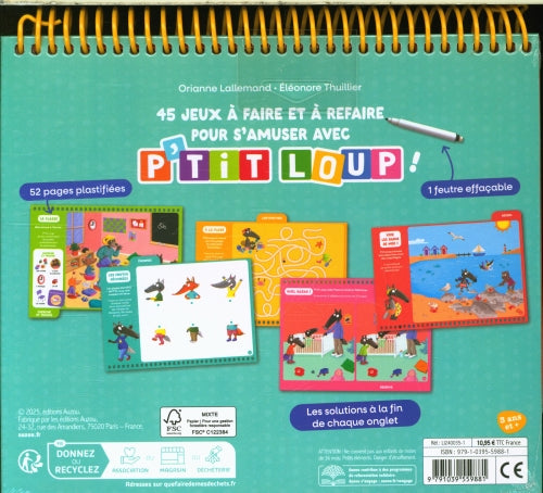 P'tit Loup : mes premiers jeux effaçables Cahiers de jeux OLF