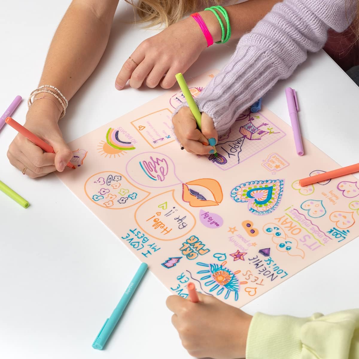 Feutres effaçables pour set en silicone et tableau blanc - 5 couleurs Jeux & loisirs créatifs OLF