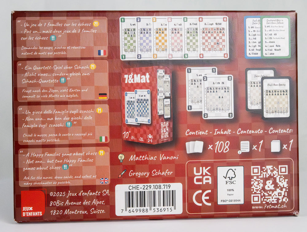 Jeu de cartes autour des échecs : 7 et mat - Dès 10 ans
