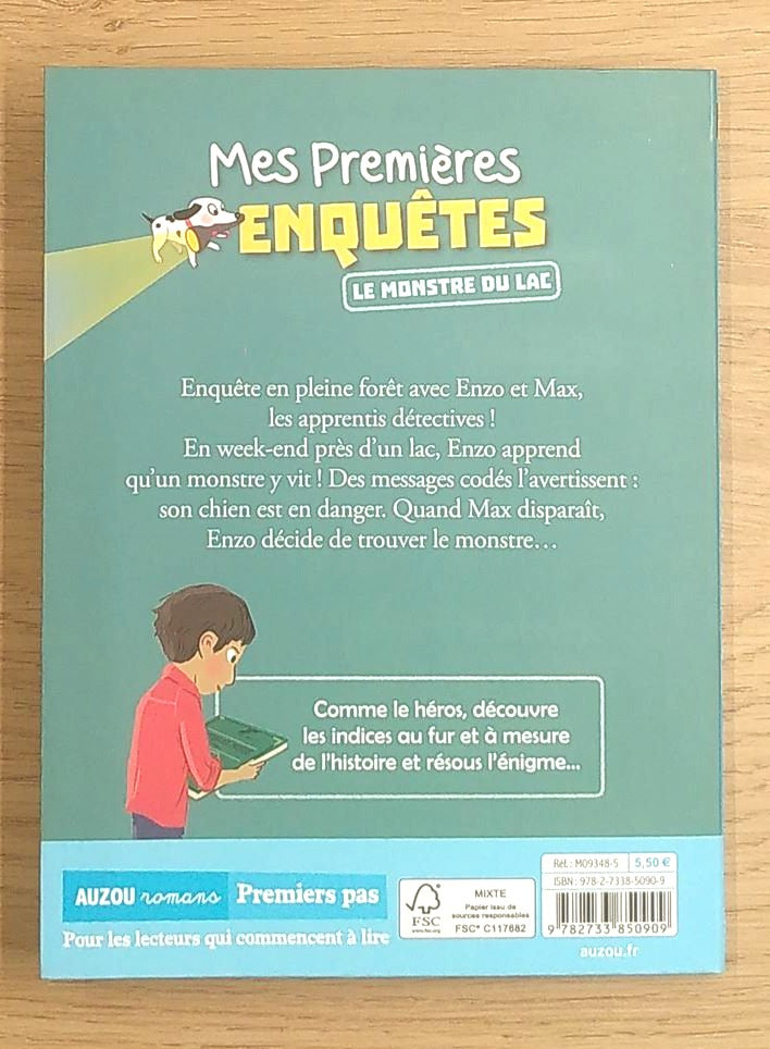 Mes premières enquêtes T5: le monstre du lac Livres La family shop   