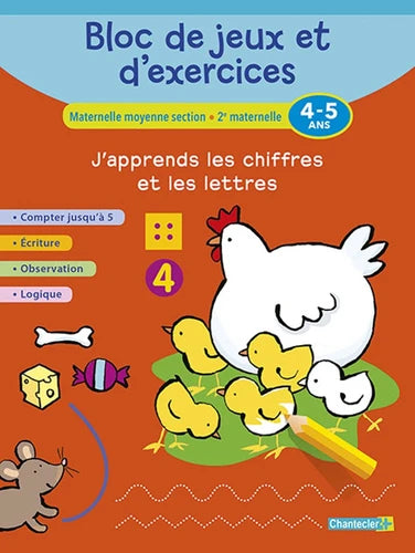 J'apprends les chiffres et les lettres (4-5 ans) Cahiers de jeux La family shop   
