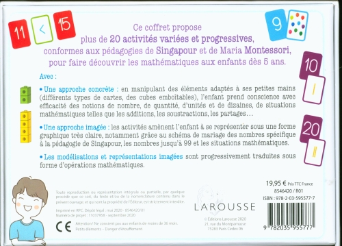 Mon grand coffret pour apprendre les maths avec Montessori et Singapour Montessori & Steiner OLF - Larousse - +1.-   