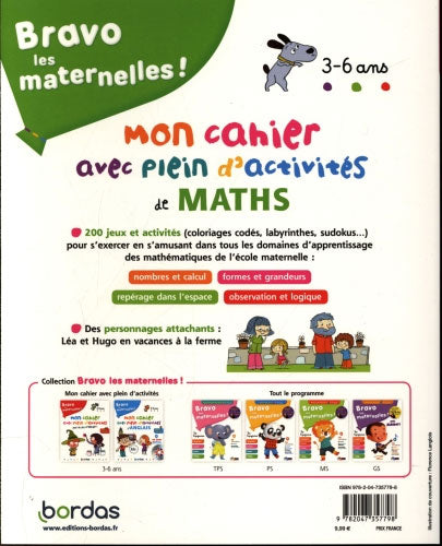 Cahier de jeux: plein d'activités de maths - Enfants 3-6 ans Cahiers de jeux Dilisco   