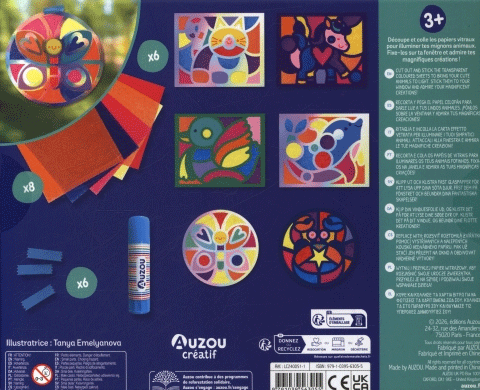 Animaux en vitrail : 6 vitraux