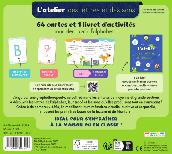Lettres - L'Atelier des lettres et des sons - Jeu éducatif - 4 ans