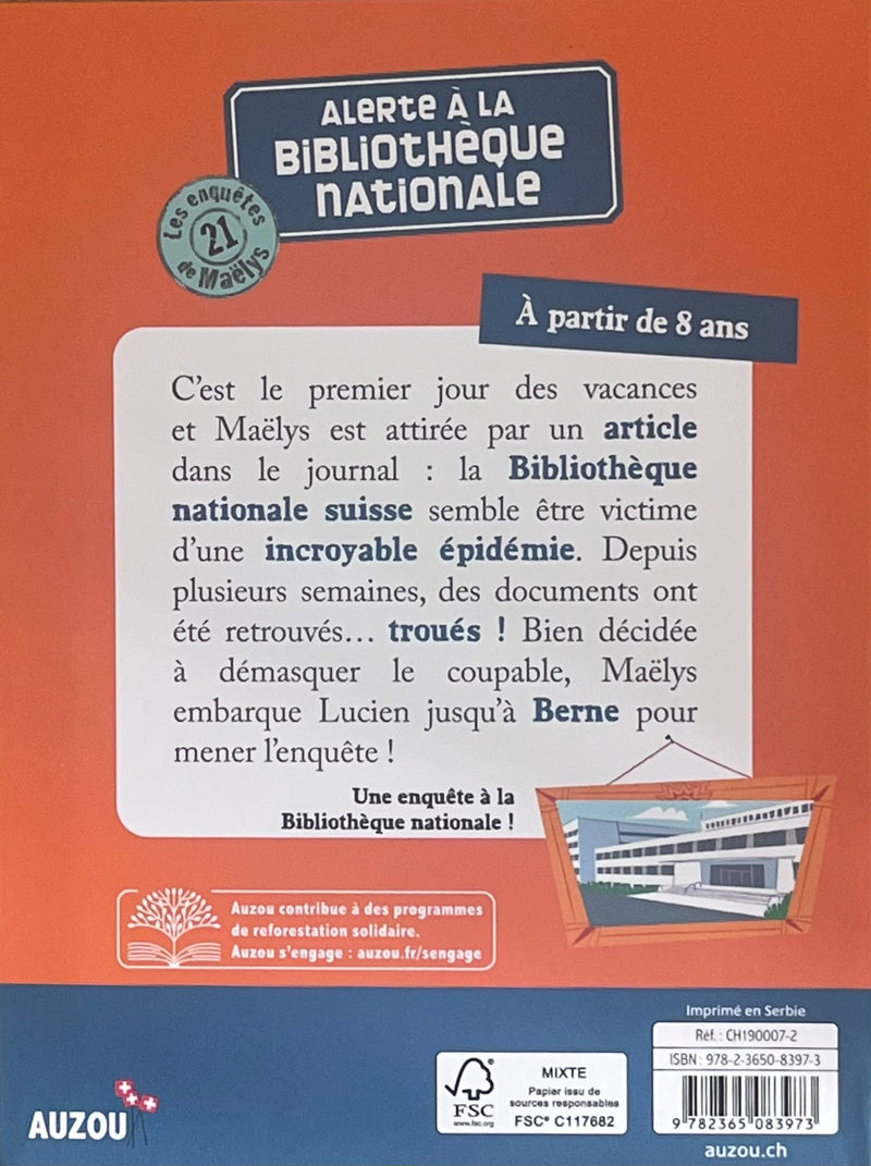 Les enquêtes de Maëlys - T21: Alerte à la bibliothèque nationale - Dès 8 ans Livres OLF   