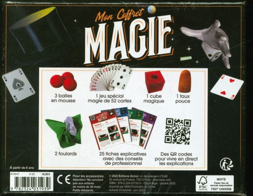 Dés de comptage pour jeu de magie pour enfants, blanc et noir, 6