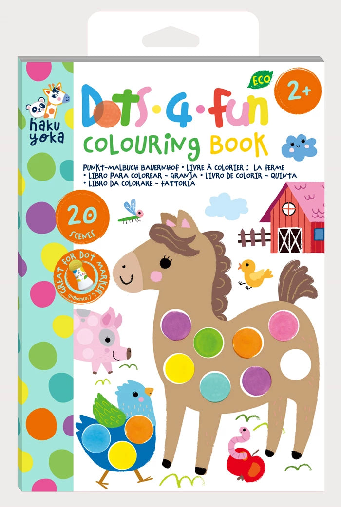 Cahier de coloriage avec gommettes sur les animaux de la ferme ! Carletto