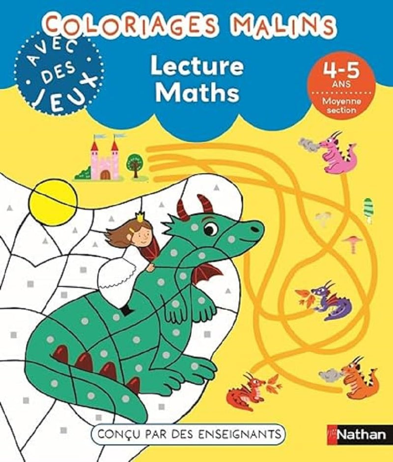 Coloriages malins - Lecture et Maths - 1P Cahiers de jeux OLF (Interforum)   