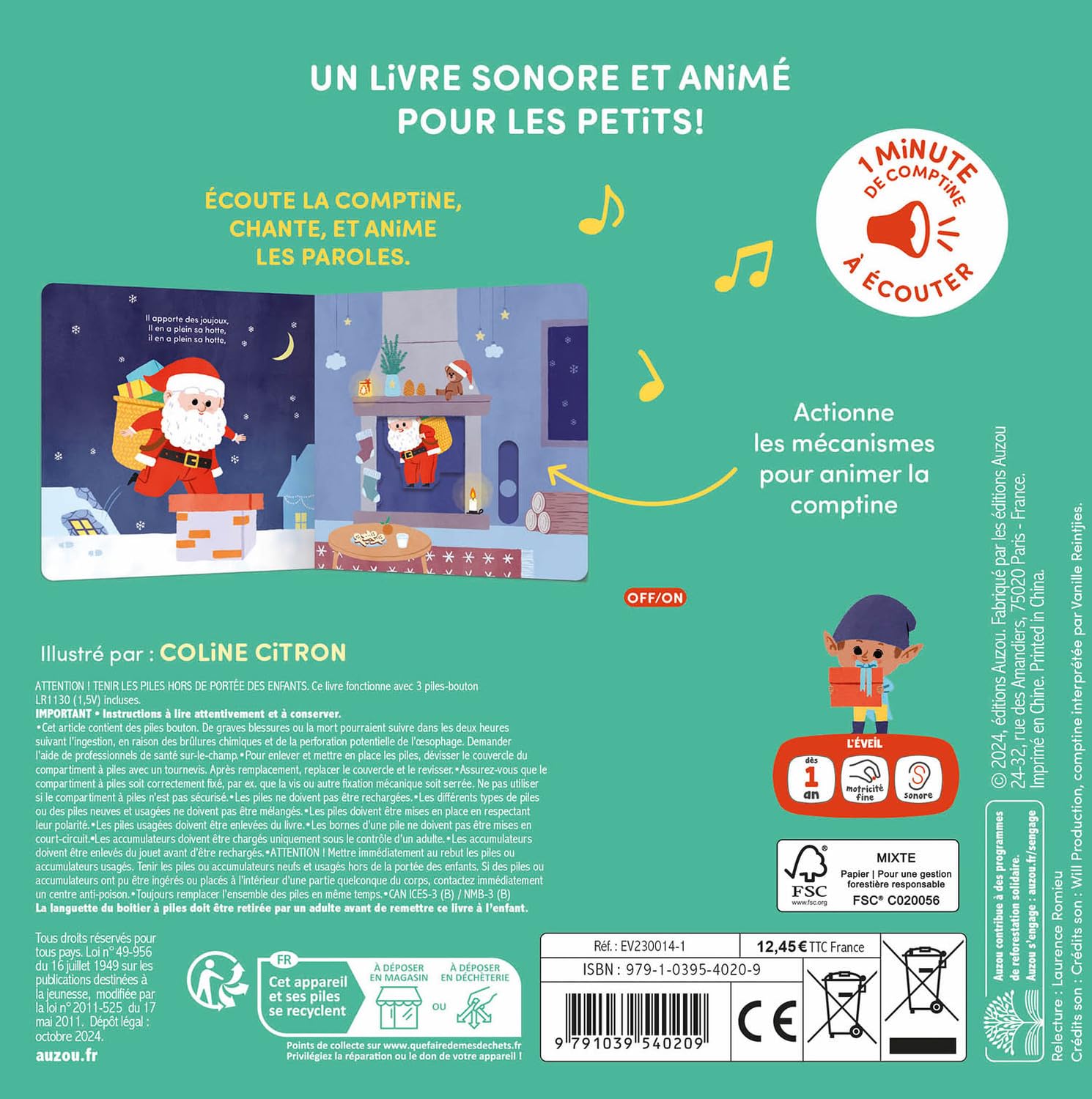 Ma comptine de Noël - L'as-tu vu ? - livre sonore et animé Livres OLF   