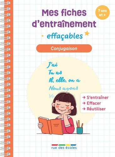 Cahier de conjugaison - Fiches d'entraînement effaçables - Dès 7 ans - (3 - 6e harmos) Appuis scolaires Dilisco - OLF (Attention new Edit en mars 2025)