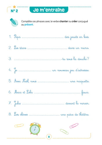 Cahier de conjugaison - Fiches d'entraînement effaçables - Dès 7 ans - (4- 6e harmos) Appuis scolaires Dilisco - OLF (Attention new Edit en mars 2025)