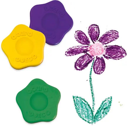 12 Crayons de cire Fleurs