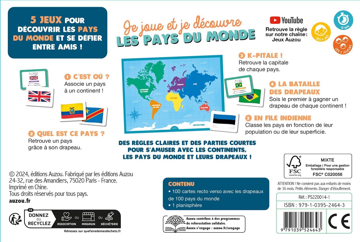 Défis des pays du monde - Jeu éducatif de défi géographique Jeux & loisirs créatifs La family shop   