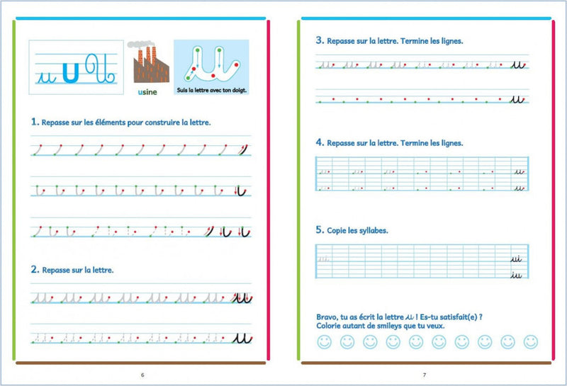 Cahier d'écriture pour gaucher - Dès 6 ans Appuis scolaires OLF   