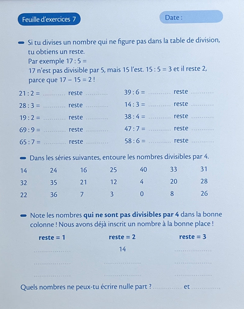 8-9 ans - Calcul - 4ème - 5ème harmos Appuis scolaires OLF   