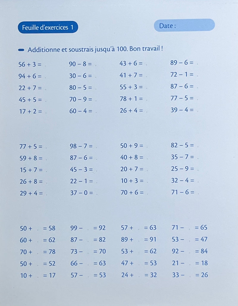 8-9 ans - Calcul - 4ème - 5ème harmos Appuis scolaires OLF   