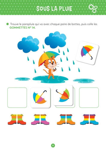 Mon cahier d'activités avec des gommettes 5-6 ans - Logique Cahiers de jeux La Family Shop   