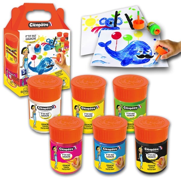 6 pots de peinture gouache Néfertari 50ml Jeux & loisirs créatifs Swissgames   