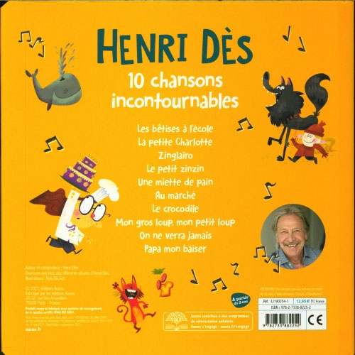 les 10 chansons incontournables d'Henry Dès Livres La Family Shop   