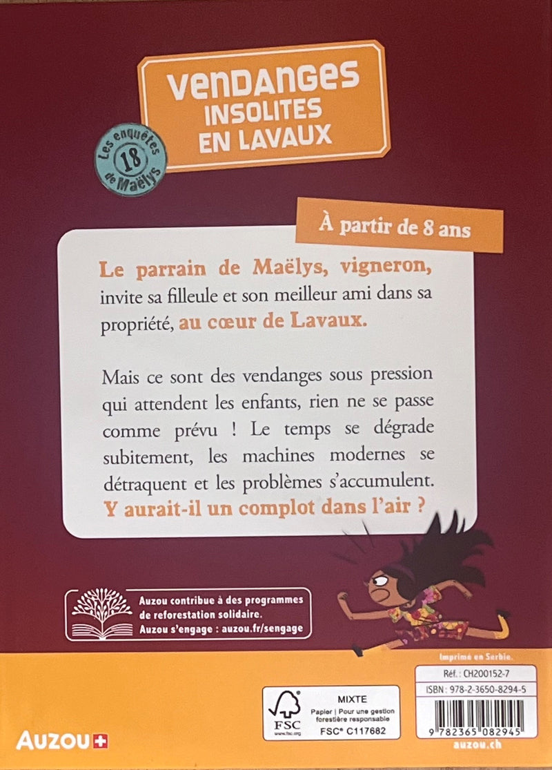 Les enquêtes de Maëlys - T18: vendanges insolites en Lavaux - Dès 8 ans Livres OLF   